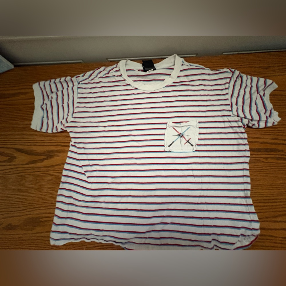 Striped Star Wars Cropped Shirt with Pocket